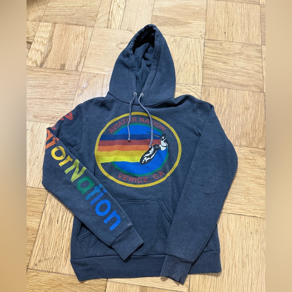 Aviator Nation Charcoal Sweatshirt Hoodie